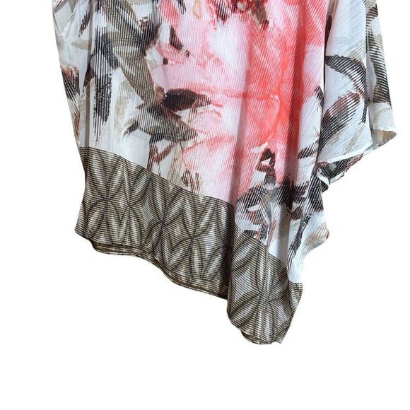 Chicos Travelers Tunic Top Medium 1 Multicolor Art To Wear Mix Print Blouse - Picture 4 of 9